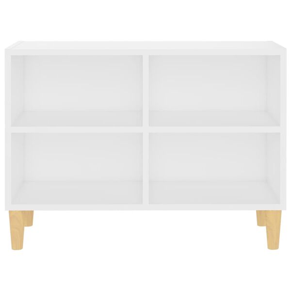 vidaXL TV Cabinet with Solid Wood Legs White 69.5x30x50 cm