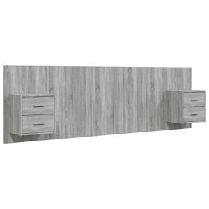 vidaXL Bed Headboard with Cabinets Grey Sonoma Engineered Wood