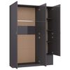 vidaXL 3-Door Wardrobe High Gloss Grey 120x50x180 cm Engineered Wood
