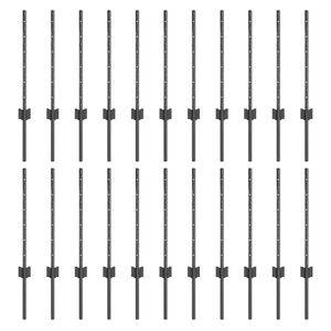 vidaXL Embedded Fence Post 22 pcs Grey 100 cm Powder-Coated Steel