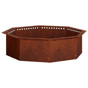 vidaXL Fire Pit Ring Rusty 100 x 100 x 25 cm Weathering Steel