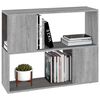 vidaXL Book Cabinet/Room Divider Grey Sonoma 80x24x63 cm