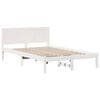 vidaXL Bed Frame White 120 x 200 cm Solid Pine wood
