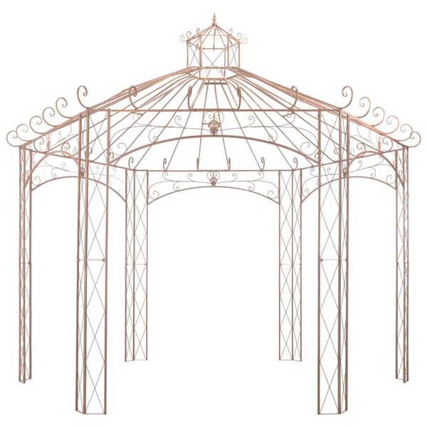 vidaXL Garden Pavilion Antique Brown 4 m Iron