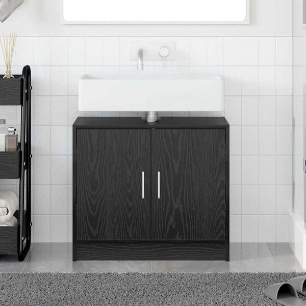vidaXL Bathroom Cabinet Black Oak 63 x 29 x 55 cm Engineered wood