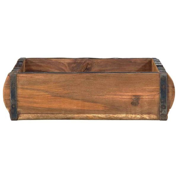 vidaXL Tray with Storage Brown 29 x 31 x 10 cm Solid Reclaim Wood