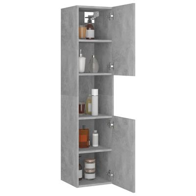 vidaXL Bathroom Cabinet Concrete Grey 30x30x130 cm Engineered Wood