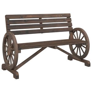vidaXL Garden Bench 2-Seater Solid Wood Fir