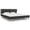 vidaXL Bed Frame without Mattress Dark Grey Burlap 150x200 cm King Size