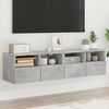 vidaXL TV Wall Cabinets 2 pcs Concrete Grey 60x30x30 cm Engineered Wood