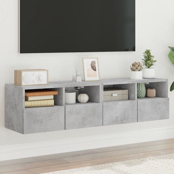 vidaXL TV Wall Cabinets 2 pcs Concrete Grey 60x30x30 cm Engineered Wood