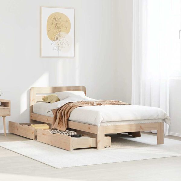 vidaXL Bed Frame without Mattress 90x200 cm Solid Wood Pine