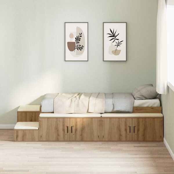 vidaXL Storage Bed Frame with Drawer Artisan oak 234 x 103 x 53.5 cm