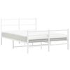 vidaXL Metal Bed Frame without Mattress with Footboard&nbsp;White 140x200cm