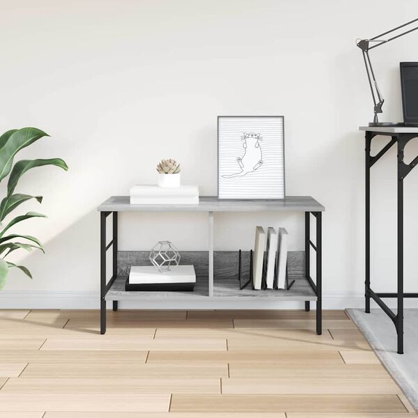 vidaXL Bookshelf Grey Sonoma 82 x 32 x 47 cm Engineered Wood