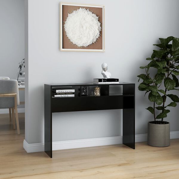 vidaXL Console Table Black 105x30x80 cm Engineered Wood