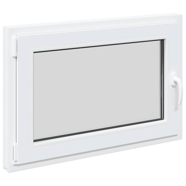 vidaXL Basement Window "RISOR" 90x70 cm Tilt&Turn DIN Left White