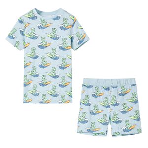vidaXL Kids' Pyjamas with Short Sleeves Light Blue 104