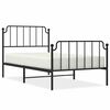 vidaXL Metal Bed Frame without Mattress with Footboard Black 100x200cm