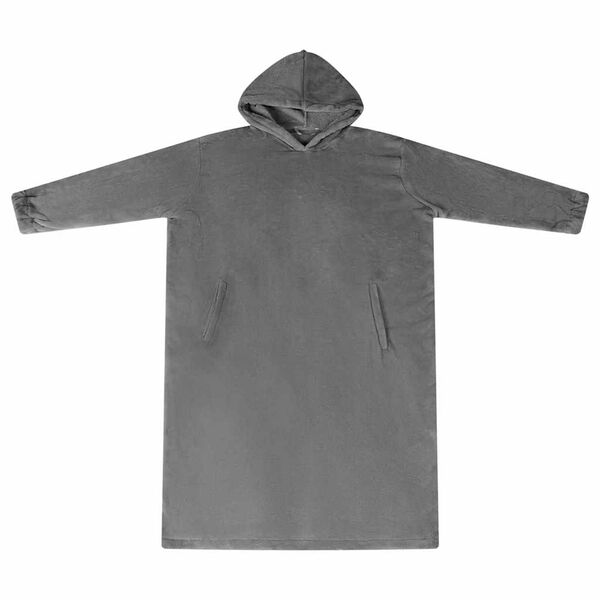 vidaXL Blanket Hoodie Dark Grey L Flannel