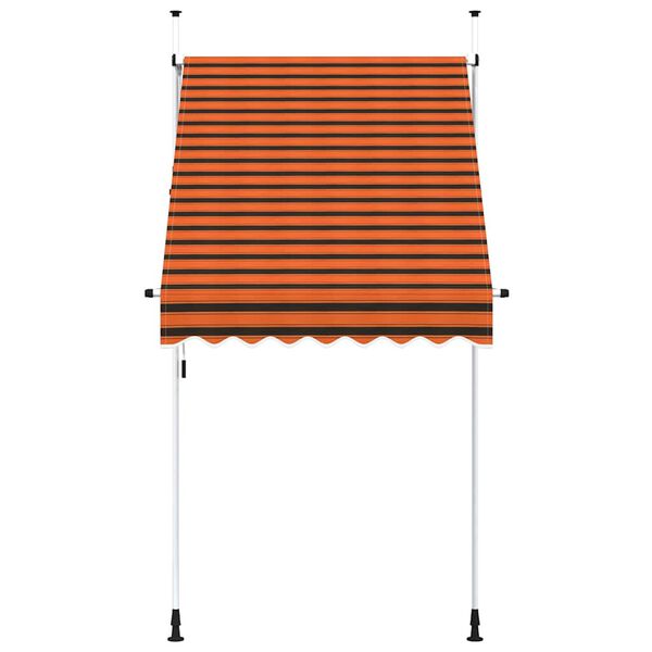 vidaXL Manual Retractable Awning 150 cm Orange and Brown