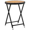 vidaXL Tea Table Black 60 cm Poly Rattan and Solid Acacia Wood