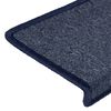 vidaXL Stair Mats 15 pcs 65x21x4 cm Dark Grey and Blue Rectangular Edge