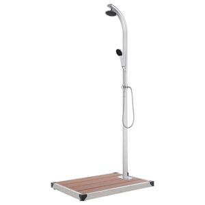 vidaXL Garden Shower with Brown Base 220 cm Aluminium