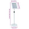 vidaXL Pedestal Poster Stand Silver 33 x 33 x 123 cm PVC and Steel