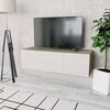 vidaXL TV Cabinet Engineered Wood 120x40x34 cm High Gloss White and Oak