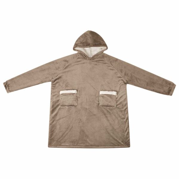 vidaXL Blanket Hoodie Camel M Fleece and Flannel