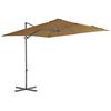 vidaXL Cantilever Garden Parasol with Steel Pole Taupe 250x250 cm