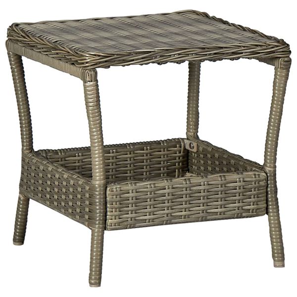vidaXL Garden Table Brown 45x45x46.5 cm Poly Rattan