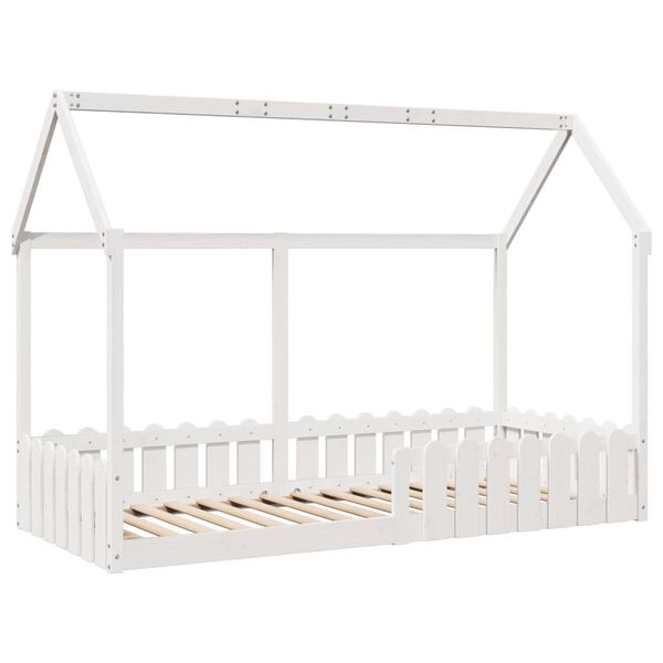 vidaXL Kids' House Bed Frame without Mattress White 90x200 cm