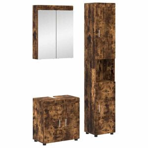 vidaXL Bathroom Furniture Set TULUM Smoked Oak Engineered Wood