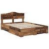 vidaXL Bed Frame with Headboard Old Wood 140 x 190 cm Engineered Wood