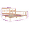 vidaXL Bed Frame without Mattress Solid Wood Pine Super King