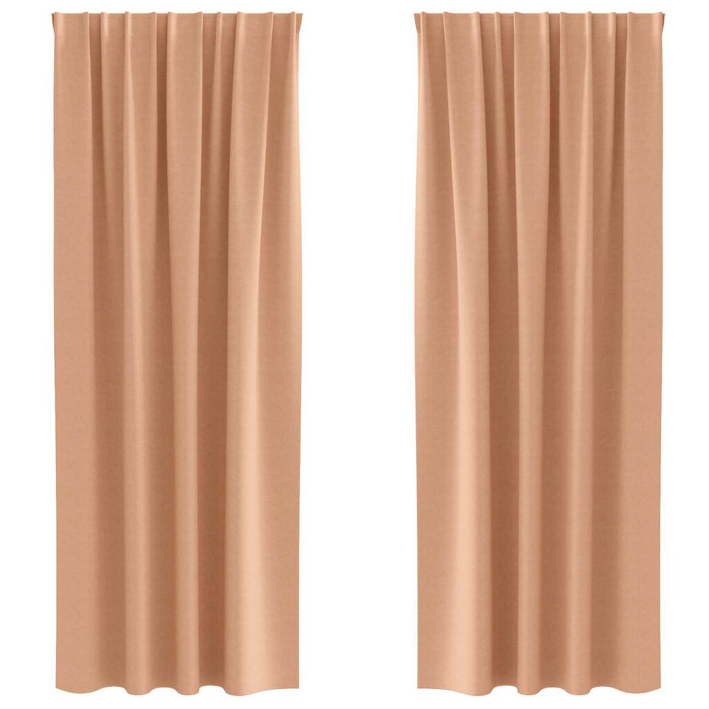 vidaXL Curtains with Curtains 2 pcs Light brown 225 x 140 cm Polyester