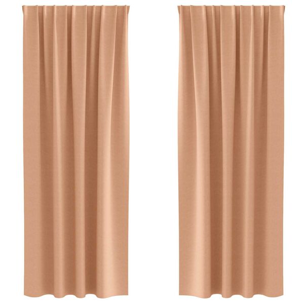 vidaXL Curtains with Curtains 2 pcs Light brown 225 x 140 cm Polyester