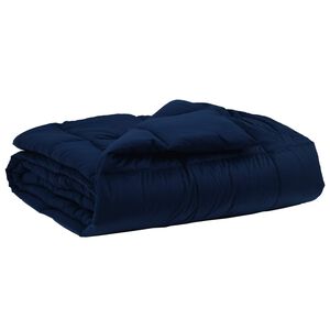 vidaXL Summer Duvet Quilted Dark Blue 135 x 200 cm Microfiber
