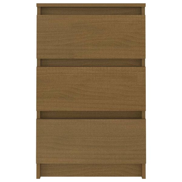 vidaXL Bedside Cabinet Honey Brown 40x29.5x64 cm Solid Pine Wood