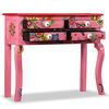 vidaXL Console Table Solid Mango Wood Pink Hand Painted