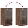 vidaXL Wall Cabinet with Glass Doors Brown Oak 35x37x68.5 cm