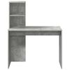 vidaXL Desk with Shelf Concrete Grey 102 x 50 x 124 cm Engineered Wood