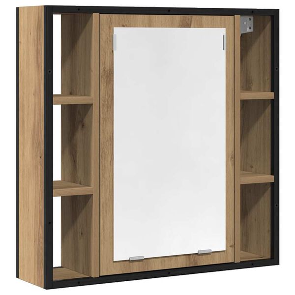 vidaXL Bathroom Mirror Cabinet Artisan Oak 60x16x60 cm Engineered Wood
