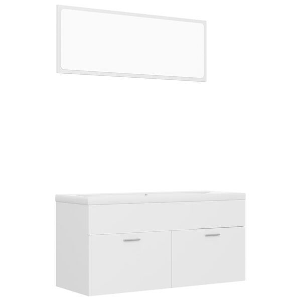 vidaXL Bathroom Furniture Set White Engineered Wood