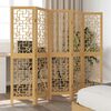 vidaXL Room Divider 5 Panels Brown Solid Wood Paulownia