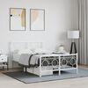 vidaXL Metal Bed Frame without Mattress with Footboard White 120x200cm