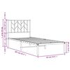 vidaXL Metal Bed Frame without Mattress with Headboard White 80x200cm