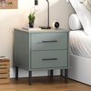 vidaXL Bedside Cabinet with Metal Legs Grey Solid Wood Pine OSLO